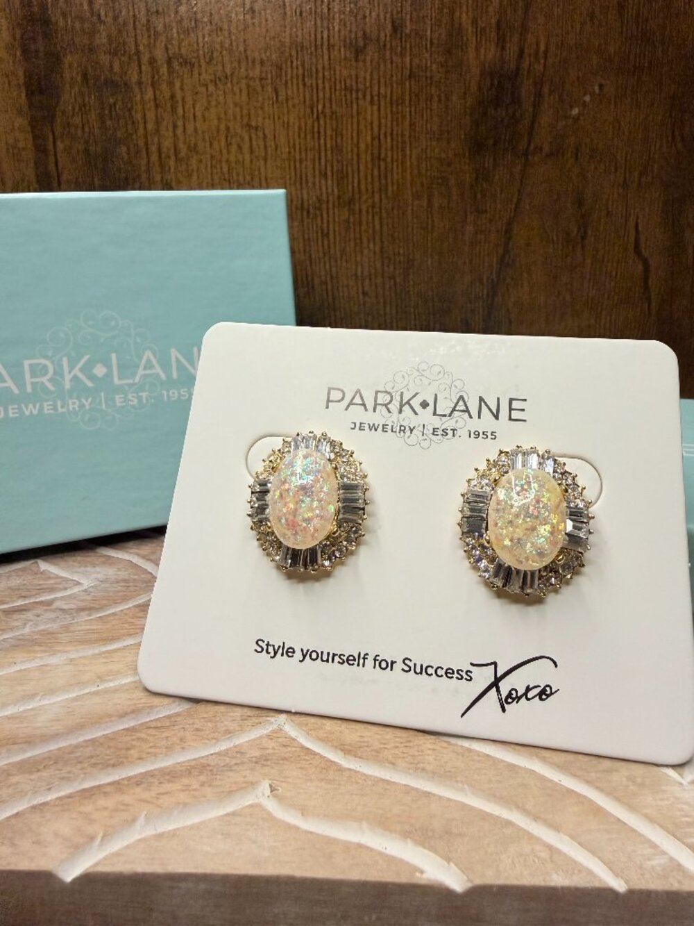 Vintage Opalescent & Baguette Earrings
